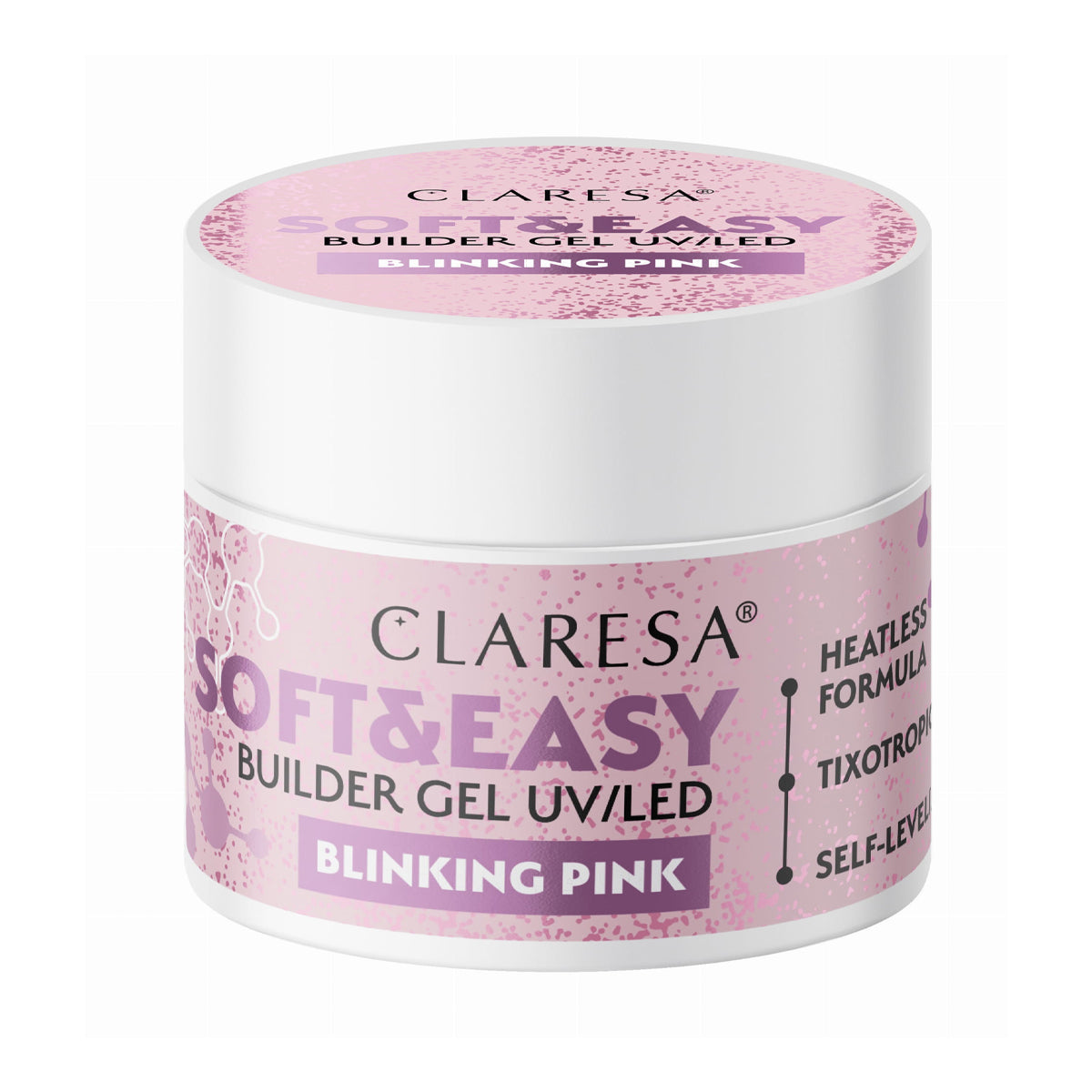 Claresa Soft&Easy opbygningsgel blinkende pink 12 g