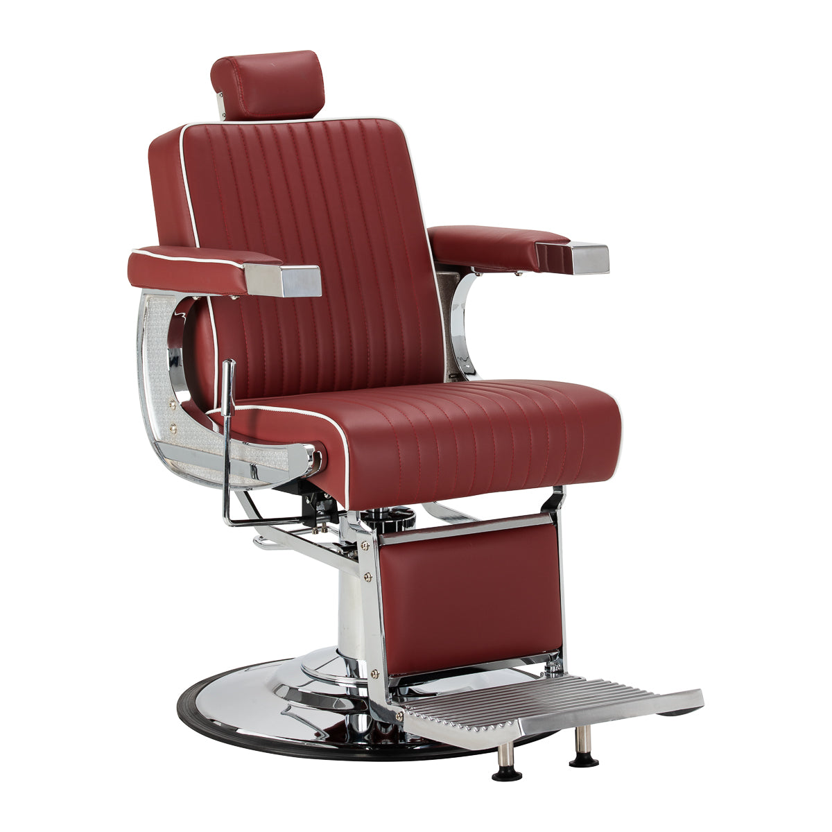 Gabbiano Visionerio barber chair red chrome frame
