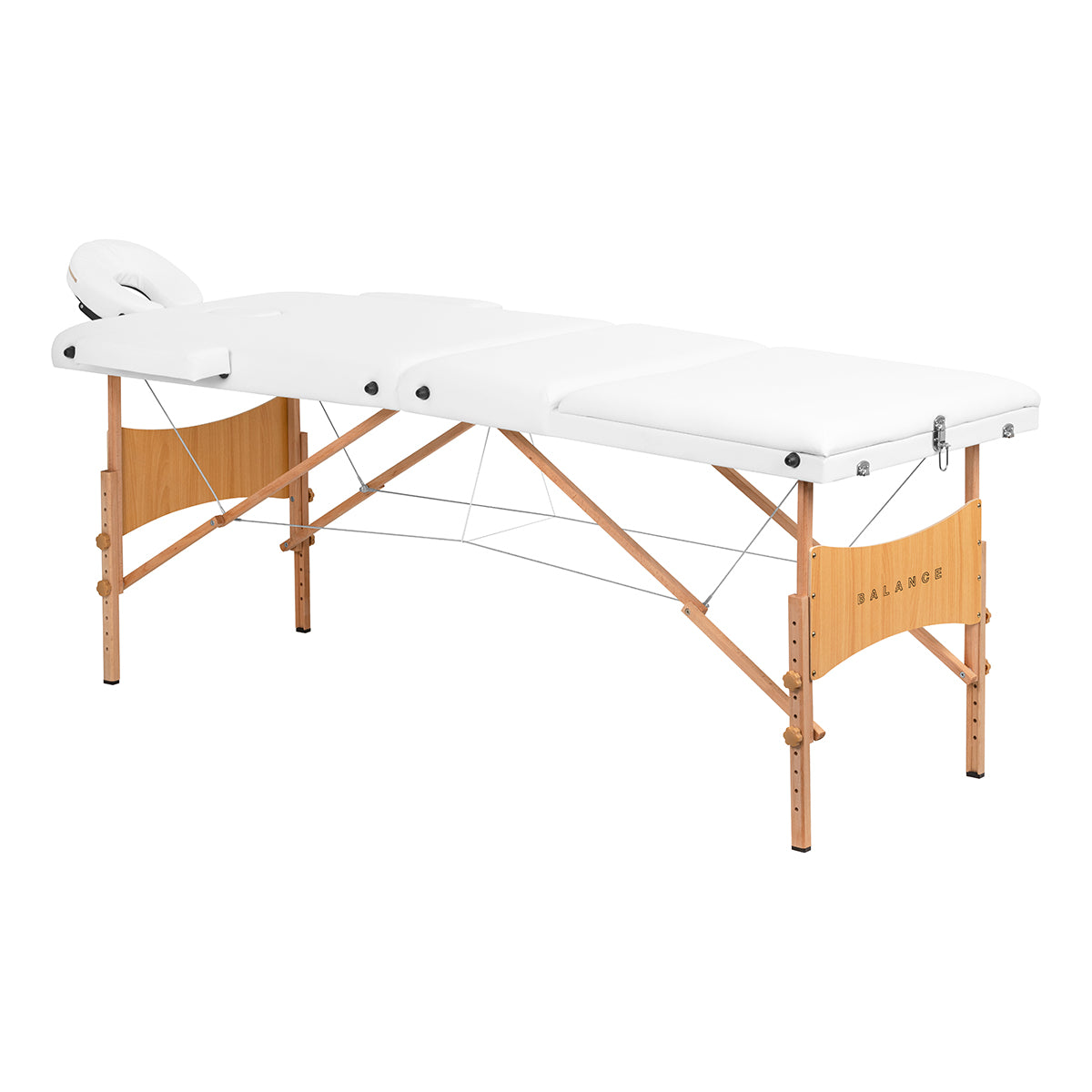 BALANCE wooden folding massage table 3 segment 190x70 white