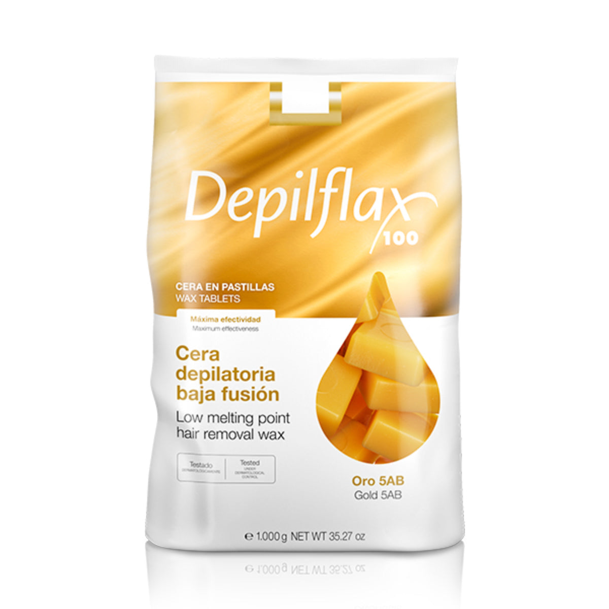 Depilflax 100 flexible wax for hair removal with low melting point Oro 5AB gold 1000 g