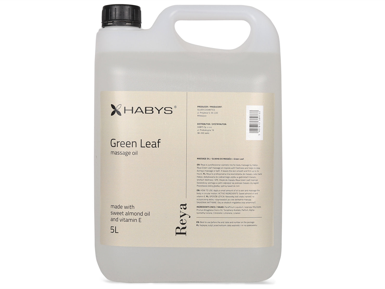 Massageolie, Green Leaf, HABYS 5000 ml