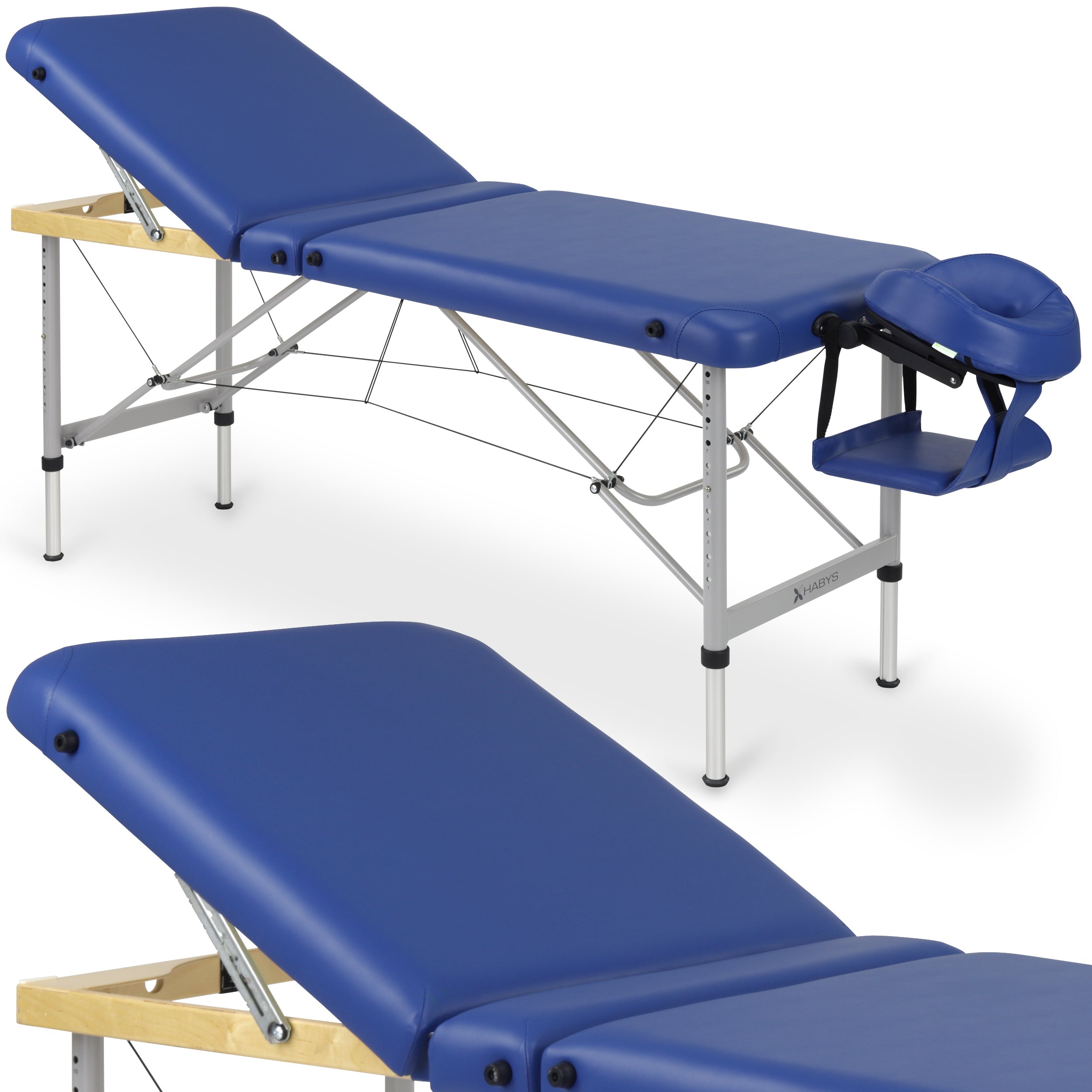 Massagebord Aero Plus Alu 60 Vinyl flex K012 marineblå