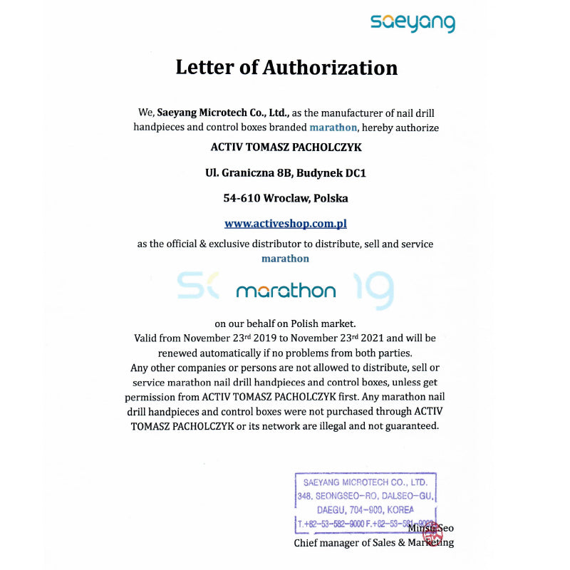 Saeyang Negleboremaskine Marathon K35 Crafien hvid + SH30N