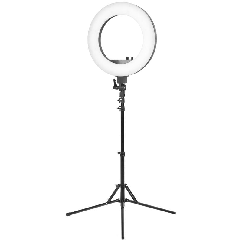 Ringlampe 18 "48w led sort + stativ