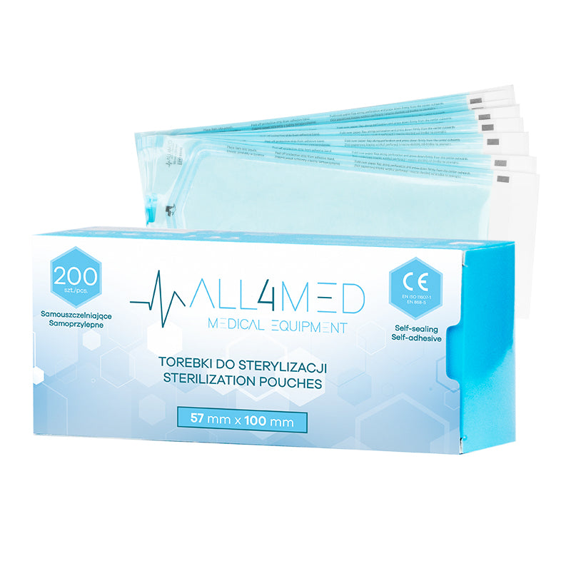 All4med autoklaverbare poser 57 mm x 100 mm 200 stk.