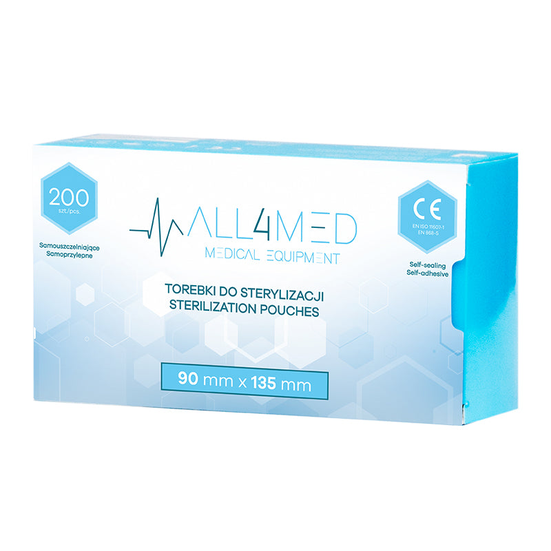 All4med autoklaverbare poser 90 mm x 135 mm 200 stk.