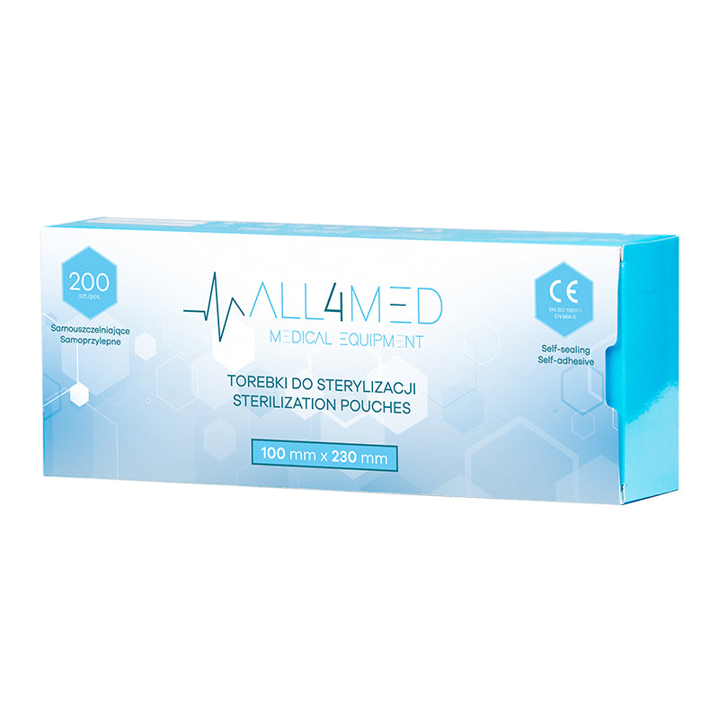 All4med autoklaverbare poser 100 mm x 230 mm 200 stk