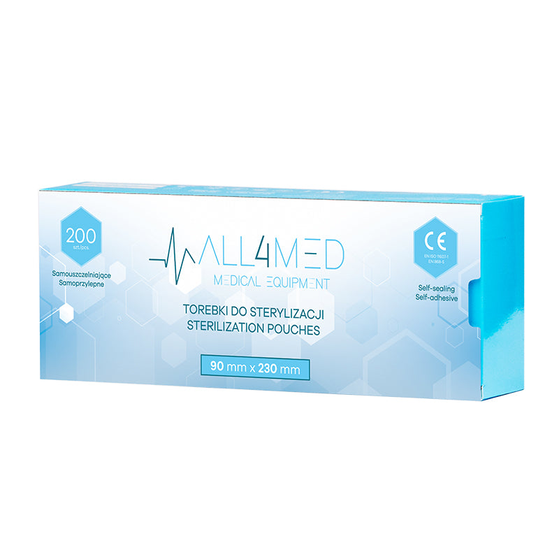 All4med autoklaverbare poser 90 mm x 230 mm 200 stk.