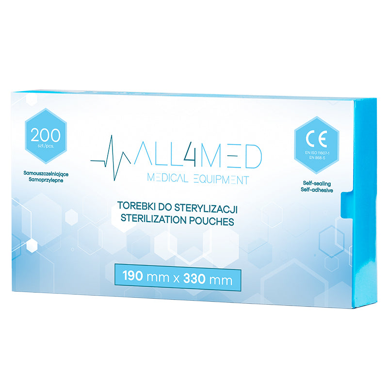 All4med autoklaverbare poser 190 mm x 330 mm 200 stk.