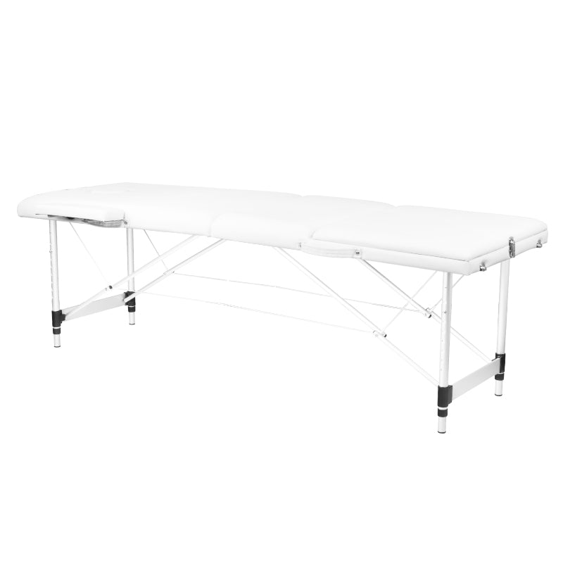 3-delt komfortmassagebord i aluminium, hvid