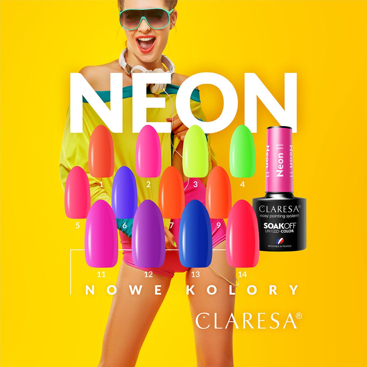 CLARESA Hybrid neglelak NEON 14 -5 g