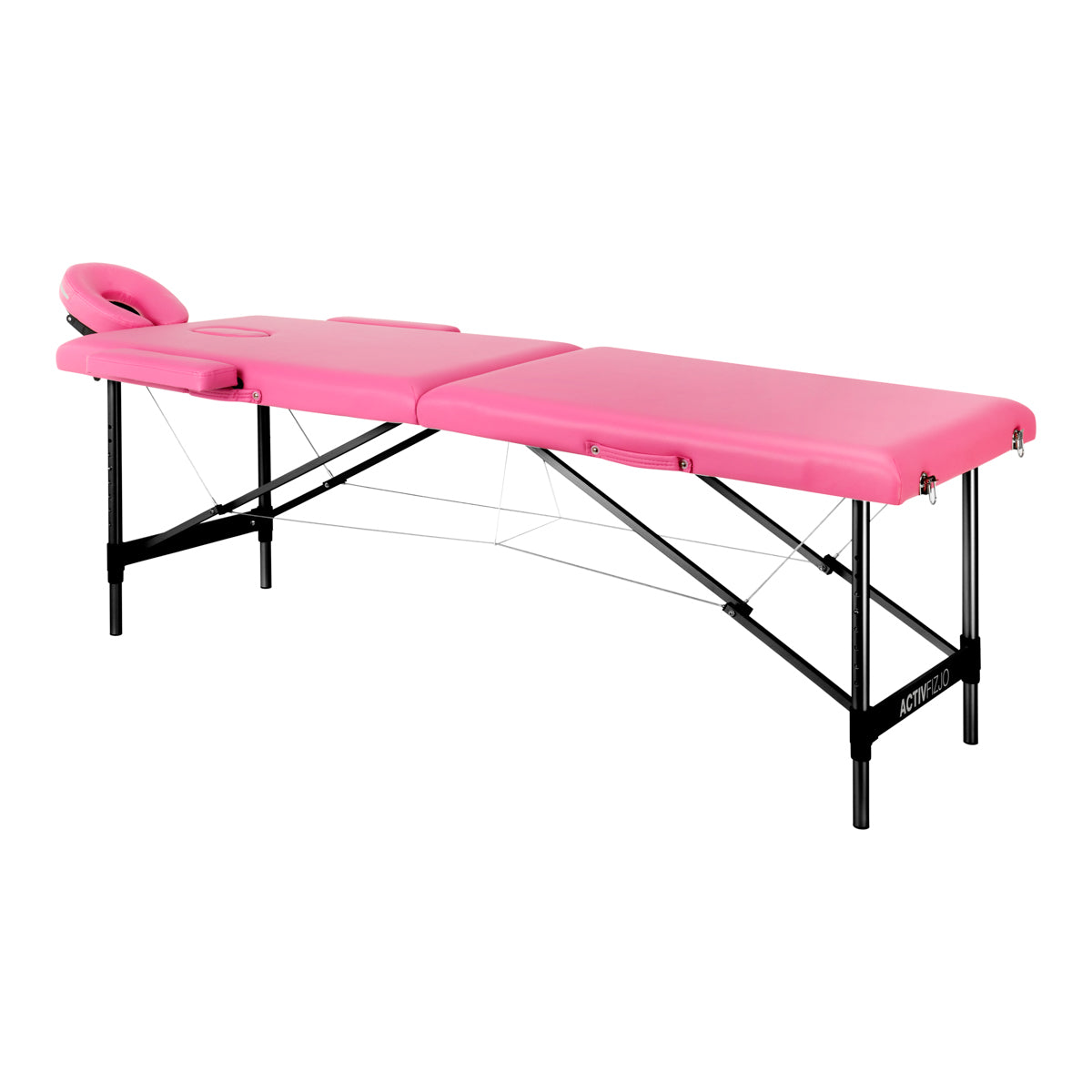 Sammenklappeligt massagebord aluminium Activ Fizjo comfort 2 segment pink sort aluminium