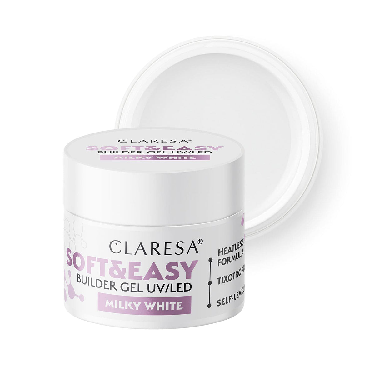 Claresa opbygningsgel Soft&Easy gel mælkehvid 45g